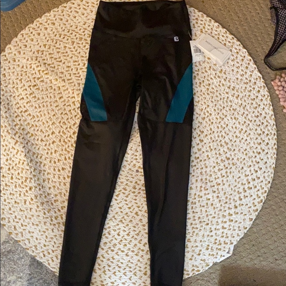 Body Language leggings; mesh side panels size xs